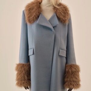NWT For Love & Lemons Fur Jackie Faux Fur Trim Coat Size Small